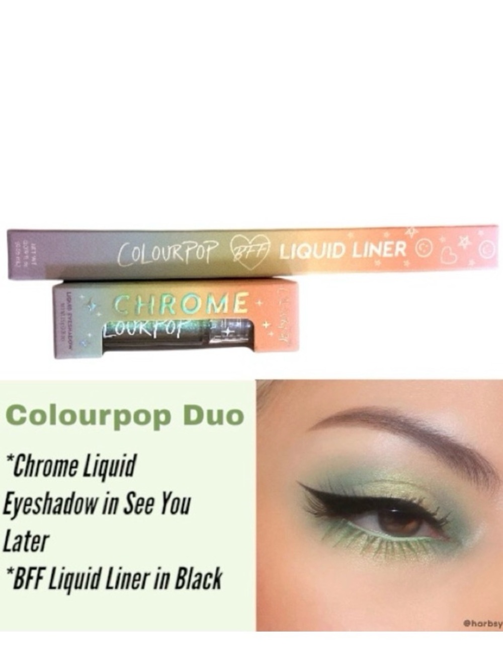 ColourPop Duo BFF Black Liquid Liner & Chrome Liquid Eyeshadow See You Later NIB
